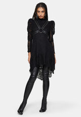 Lyra High Neck Lace Mini Dress