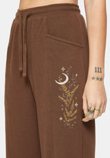 Abellona Waffle Embroidered Wide Leg Jogger