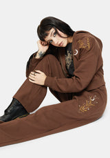 Abellona Waffle Embroidered Wide Leg Jogger