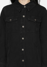 Trellis Hooded Pocket Denim Shacket