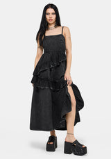 Corvina Fitted Bodice Waterfall Tiered Midaxi Dress UK 6