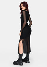 Zillah Ruched Wrap Mesh Midaxi Dress