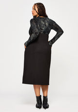 New Age Halter Neck Pinafore Midi Dress - Black