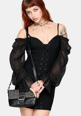 Lena Lace Up Front Mini Dress