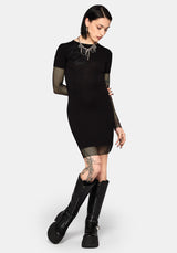 Shae Fishnet Long Sleeve Mini Dress