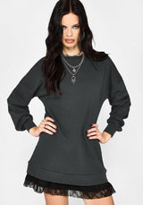 Erisda Lace Hem Sweater Dress