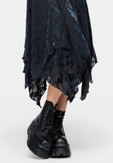 Sienna Devore Hanky Hem Cami Midaxi Dress - Blue