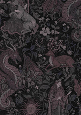 Haunt Medieval Print Chiffon Smocked Mini Dress