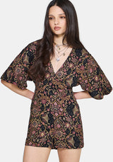 Mythos Print Kimono Sleeve Playsuit