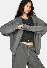 Mio Witches Knot Distressed Seam Hoodie