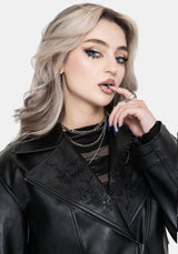 Clash Phoenix Embroidered Faux Leather Jacket