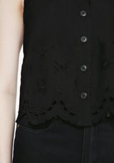 Synthweb Cotton Broderie Hem Cami Top