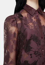 Spectre Sheer Regular Fit Shirt - Burgundy