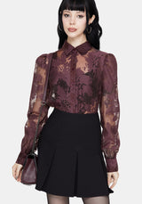 Spectre Sheer Regular Fit Shirt - Burgundy