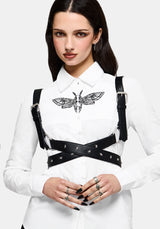 Wispette Moth Embroidered Poplin Fitted Shirt