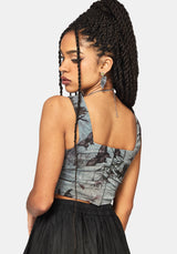 Gloriana Ruched Printed Corset Top