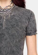 Stori Ribbed Short Sleeve T-Shirt - Black