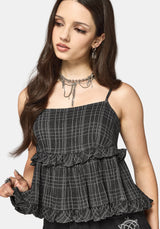 Caledon Check Gauze Tiered Cami