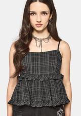 Caledon Check Gauze Tiered Cami