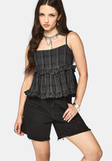 Caledon Check Gauze Tiered Cami
