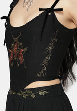 Phoenix Embroidered Corset Top