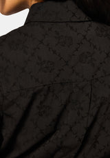 Dusha Garden Embroidered Shirt - Black