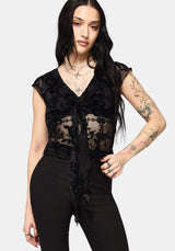 Rose Riot Flock Mesh Blouse