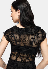 Rose Riot Flock Mesh Blouse