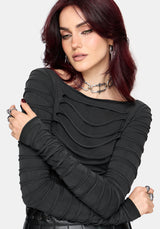 Zuri Distressed Long Sleeve Top