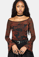Allegra Flock Off The Shoulder Bodysuit