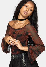 Allegra Flock Off The Shoulder Bodysuit
