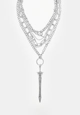 Sword Multichain Necklace