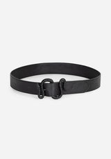 Mamba Debossed Belt With Snake Buckle - Black