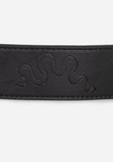 Mamba Debossed Belt With Snake Buckle - Black