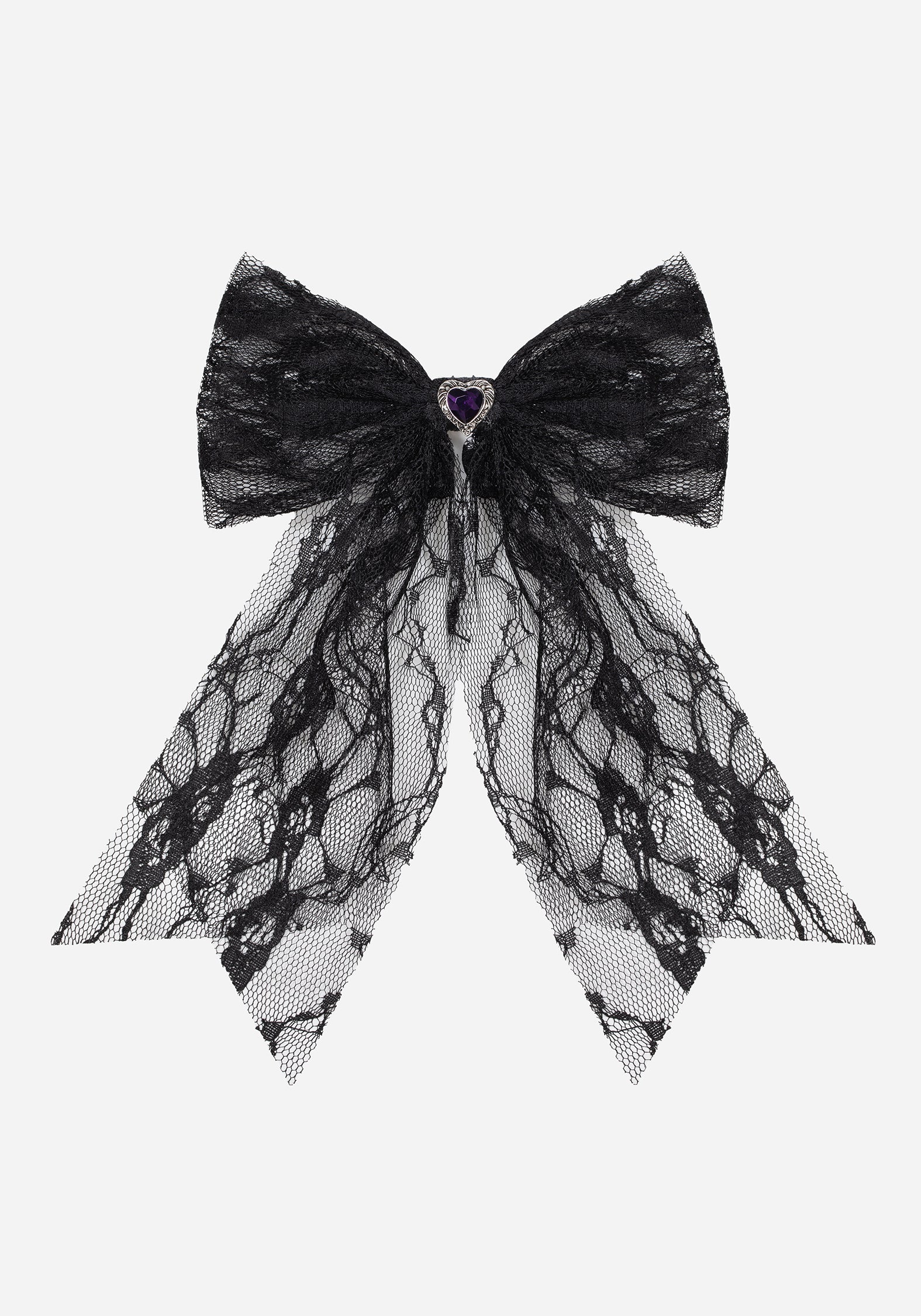 Melanie Heart Lace Hair Bow