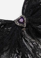 Melanie Heart Lace Hair Bow