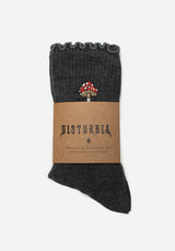 Morchella Embroidered Mushroom Socks