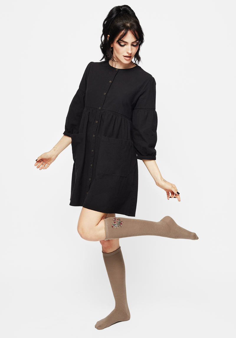 Lilia Embroidered Floral Socks