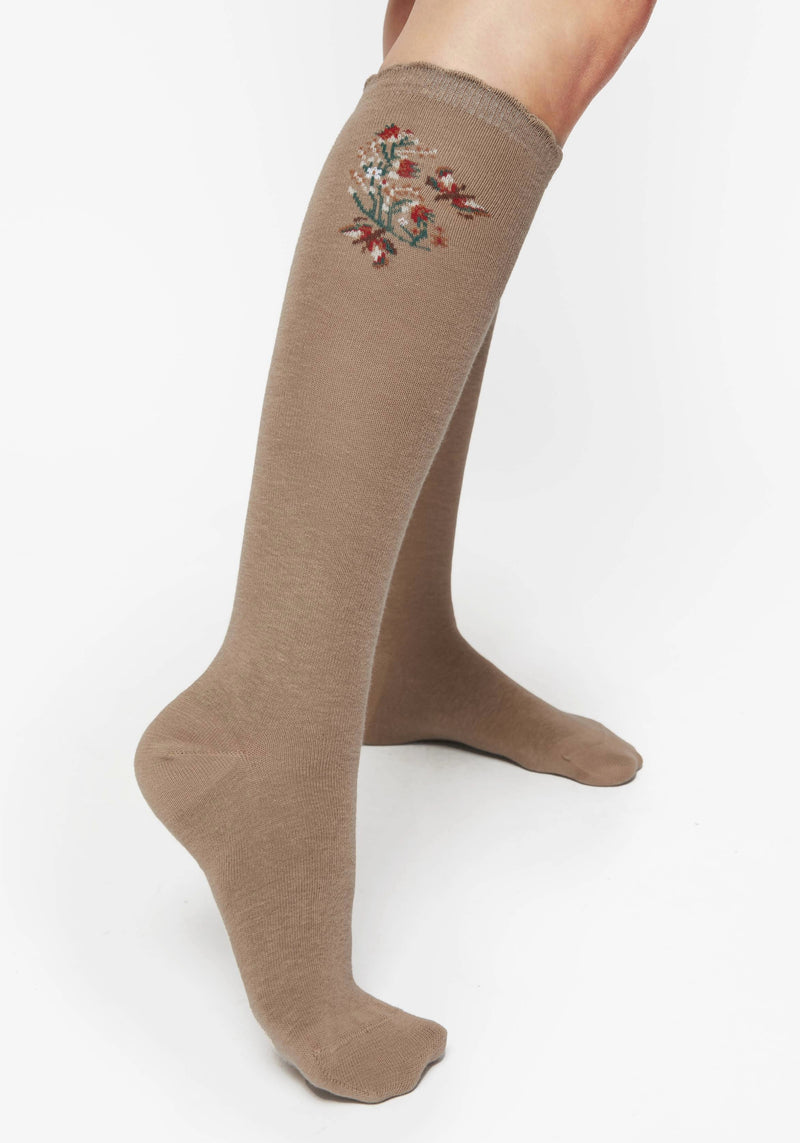 Lilia Embroidered Floral Socks