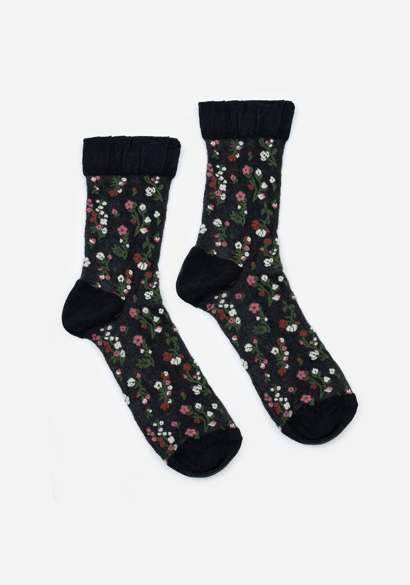 Everblooming Floral Mesh Socks