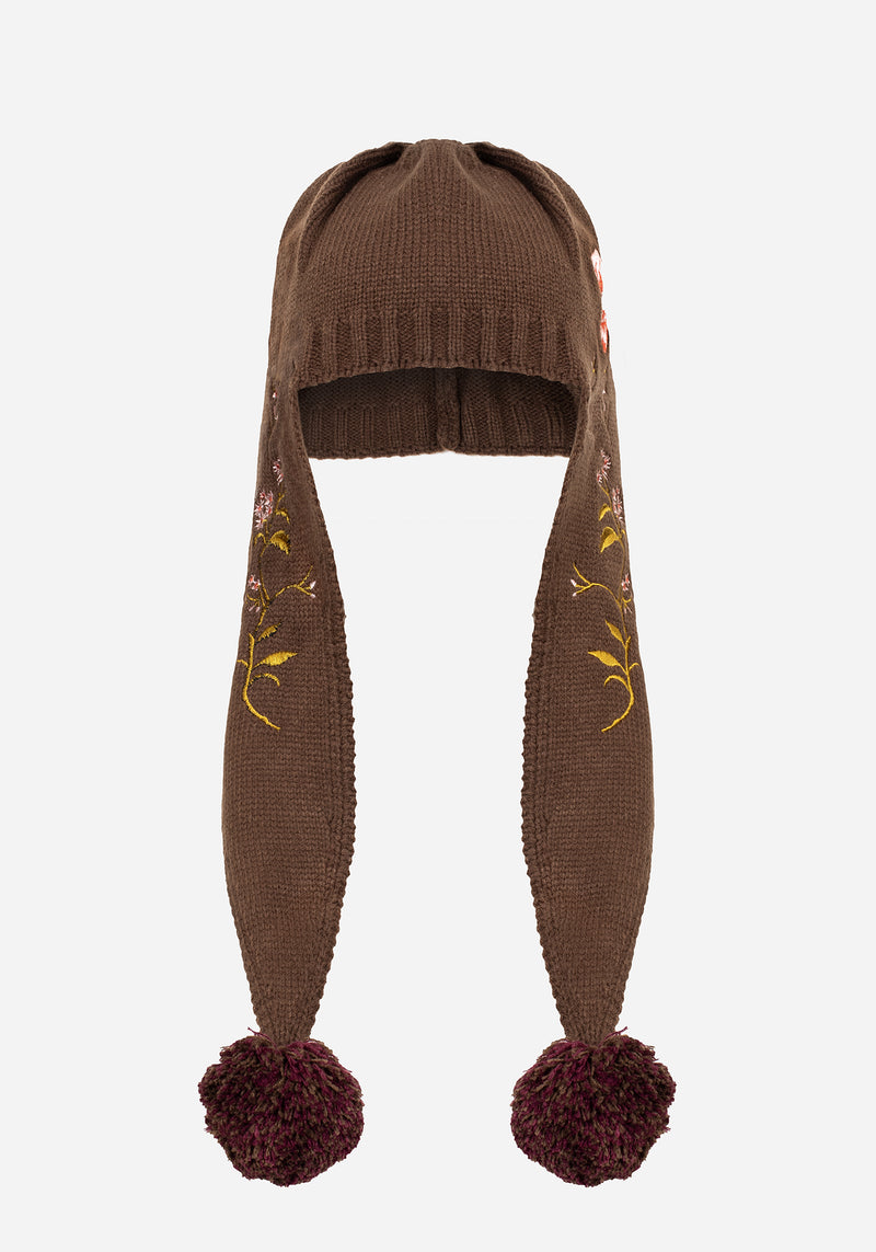 Liora Moth Floral Pom Pom Hat