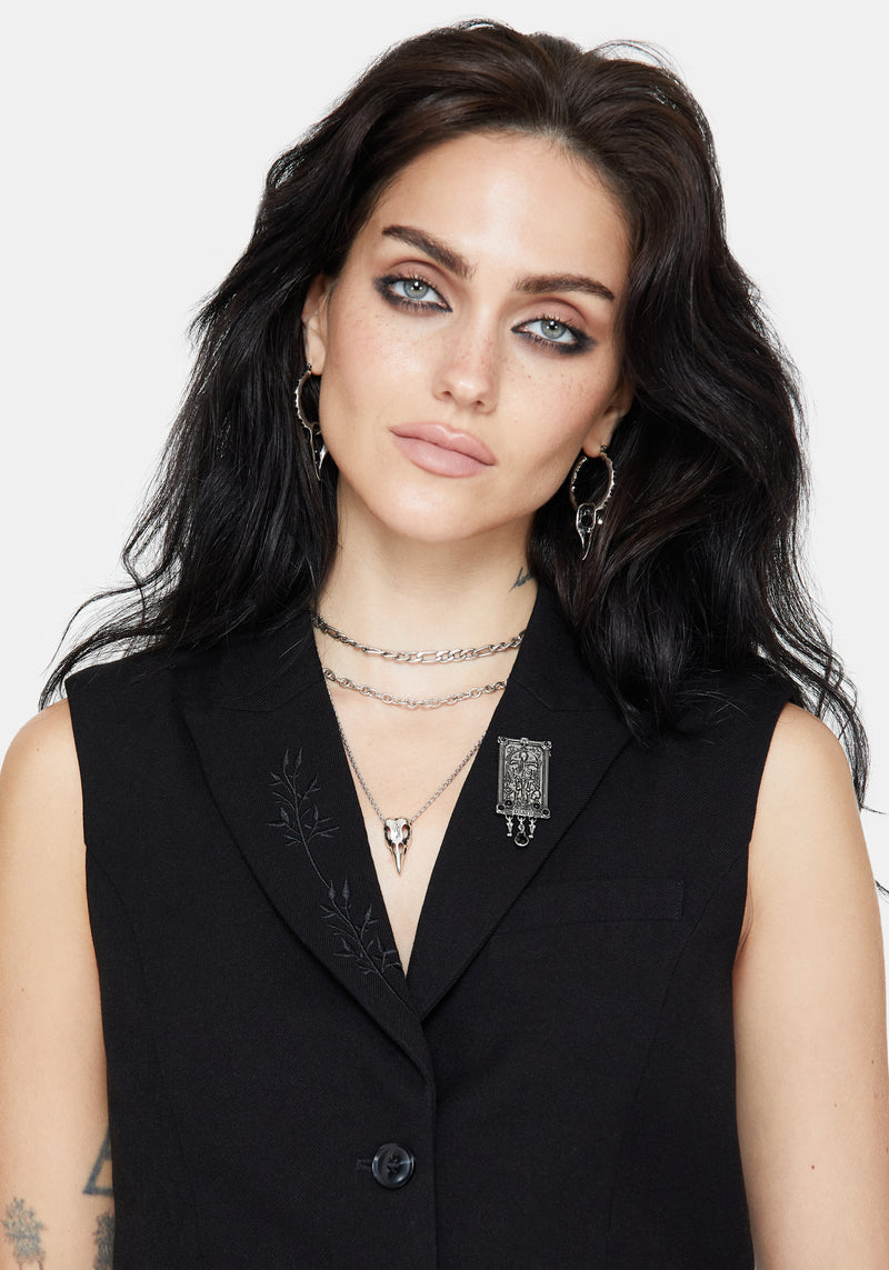 Death Tarot Card Brooch