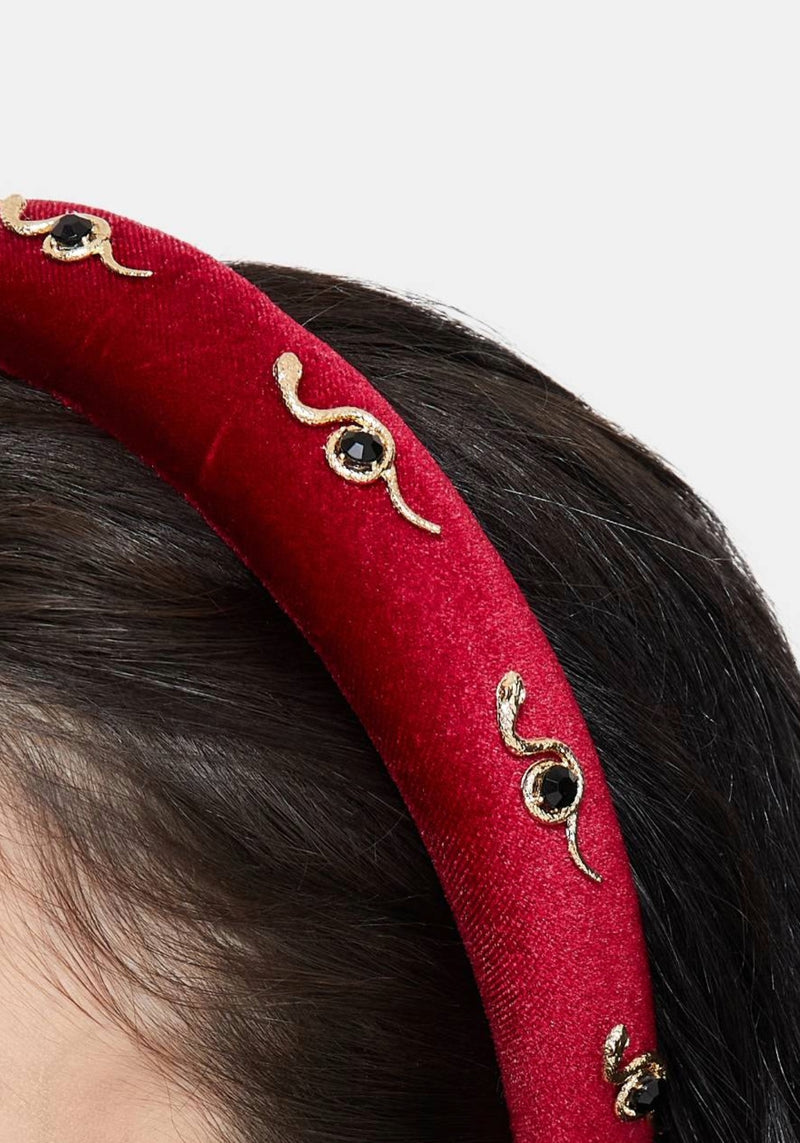 Silas Snake Velvet Padded Aliceband