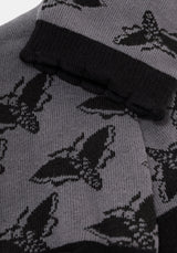Mortmoth Jacquard Knit Socks - Black