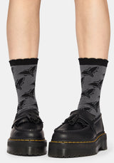 Mortmoth Jacquard Knit Socks - Black