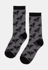 Mortmoth Jacquard Knit Socks - Black