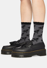 Mortmoth Jacquard Knit Socks - Black