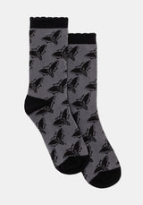 Mortmoth Jacquard Knit Socks - Black