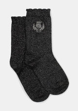 Lurex Thistle Embroidered Socks