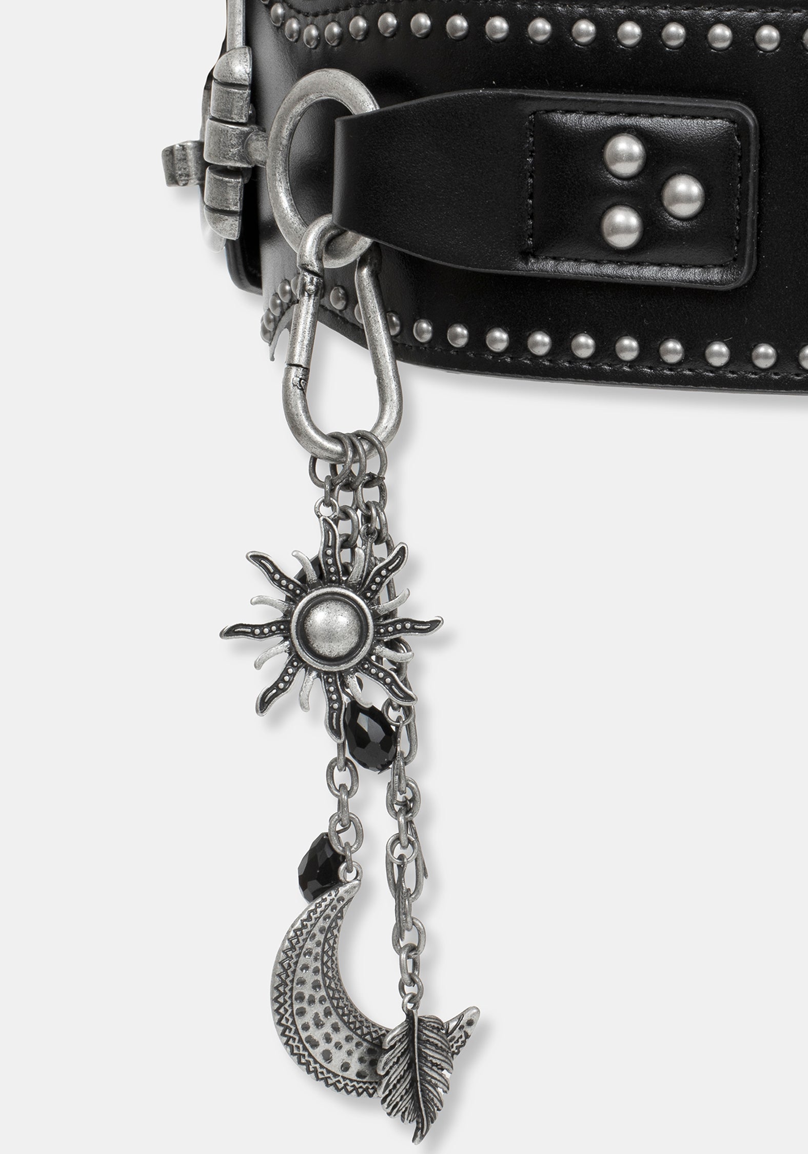 Sul Studded Charm Stretch Waist Belt
